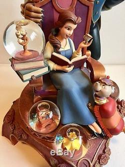 13 RARE Disney BEAUTY & the BEAST 10th Anniversary 4 Mini Snow Globe Figurine