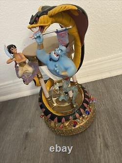 1992 Disney Aladdin Hourglass Musical Light Up Snow Globe Arabian Nights Flaws