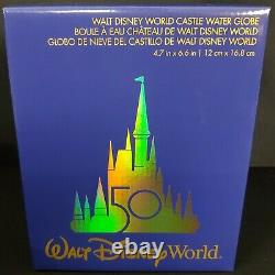 2021 Disney Parks 50th Anniversary Cinderellas Castle Water Snow Globe MUSICAL