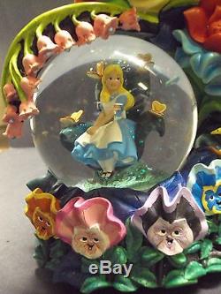 Alice In Wonderland Rare Disney Store Musical Snow Globe