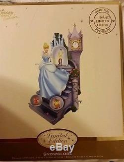 Beautiful Disney Cinderella Musical Snowglobe WithClock Tower Limited Edition NIB