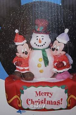 Christmas 6' Tall Airblown Inflatable Disney Mickey & Minnie Mouse Snowglobe