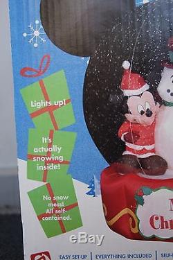 Christmas 6' Tall Airblown Inflatable Disney Mickey & Minnie Mouse Snowglobe