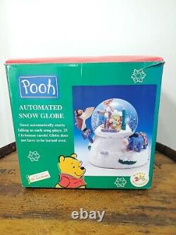 Christmas 1999 Pooh & Friends Automaticed 25 Musical Song(s) Snow Globe WithBox