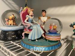 Cinderella and prince charming with mice snow globe