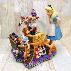 DISNEY Alice in Wonderland Figure Snow Globe Music Box Snow Dome #50
