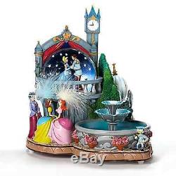 Disney Cinderella Electronic Musical Snow Globe Waterfall Fountain Dome Rare
