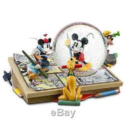 Disney Comic Strip Artists Mickey Mouse Donald Goofy Pluto Snowglobe Collectible