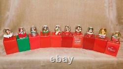 DISNEY MICKEY MOUSE JC PENNEY SNOW GLOBES LOT OF 10 WithBOXES 2002 THRU 2011
