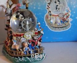 DISNEY Mickey's 75th Anniversary Steamboat Ride musical snow globe