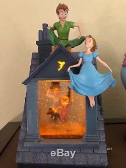 DISNEY SNOW GLOBE Fly with PETER PAN Wendy Darling's house tinkerbell light-up