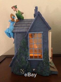 DISNEY SNOW GLOBE Fly with PETER PAN Wendy Darling's house tinkerbell light-up