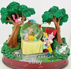 DISNEY STORE Alice in Wonderland Tea Party Snow Globe Musical Figurine