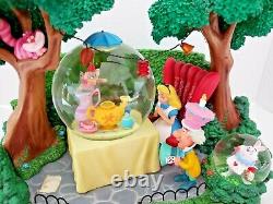 DISNEY STORE Alice in Wonderland Tea Party Snow Globe Musical Figurine