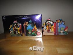 DISNEY THROUGH THE YEARS VOL. 1 & 2 Book Ends Musical SNOWGLOBE with Box