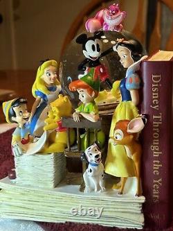 DISNEY THROUGH THE YEARS VOLUME 1 MUSICAL BOOKEND SNOW GLOBE WithBLOWER