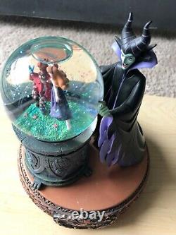 DISNEY Villains Maleficent from Sleeping Beauty Musical Rotating Snow Globe