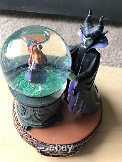 DISNEY Villains Maleficent from Sleeping Beauty Musical Rotating Snow Globe
