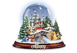 Disney 13 Characters Musical Water Snow Globe 8 Songs Lights Up Christmas Home