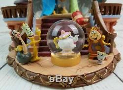 Disney 1991 Beauty And The Beast Library Musical Blower Snow Globe