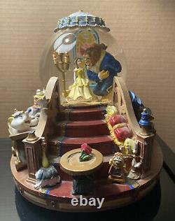 Disney 1991 Beauty and the Beast Snow Globe Music Box Bell Figure Menken Alan