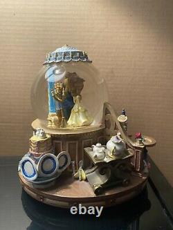 Disney 1991 Beauty and the Beast Snow Globe Music Box Bell Figure Menken Alan