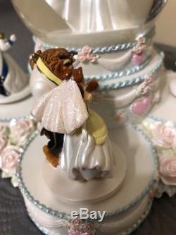 Disney 5 Princesses & Princes Wedding Cake Musical Snowglobe Everlasting Love