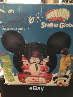 Disney 6' Tall Lighted Mickey Mouse SnowGlobe Christmas Inflatable Airblown-NEW