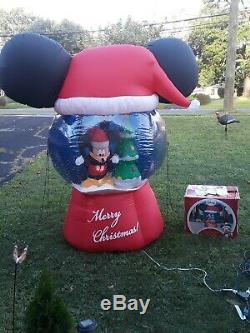 Disney Airblown CHRISTMAS Inflatable Mickey Mouse Snow Globe SUPER RARE WORKS