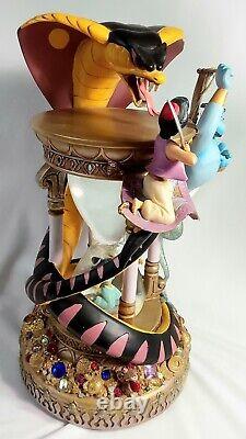 Disney Aladdin Arabian Nights Lightup Hourglass Snow Globe Musical 12h Preowned