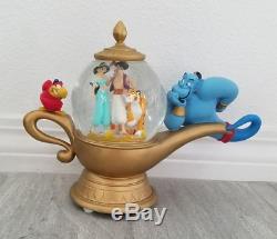 Disney Aladdin Genie Lamp Musical Snowglobe Music Box Water Snow Globe Rare! NR