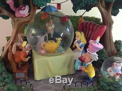 Disney Alice In Wonderland UNBIRTHDAY TEA PARTY Musical Blower Snow Globe, RARE