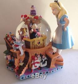 Disney Alice In Wonderland large Musical Snow Globe/Figurine, 50 th Anniversary