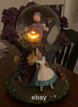 Disney Alice in Wonderland I'm Late Cheshire Cat Light Up Snow Globe