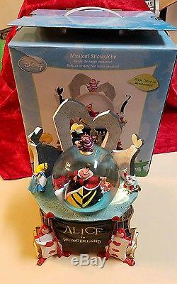 Disney Alice in Wonderland Musical Snow Globe with Queen of Hearts Rare