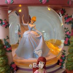 Disney Ariel Aurora BellePRINCESS GAZEBO Musical Spin Fig. Lite Up Snowglobe-MIB