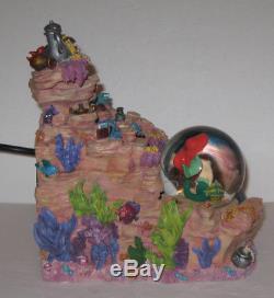 Disney Ariel Little Mermaid Water Fountain Snow Globe Rare Retired Tested Works