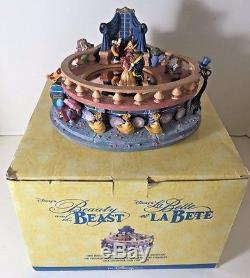 Disney BEAUTY & THE BEAST Music Box Figurine Dancing Balcony Non Snowglobe VIDEO