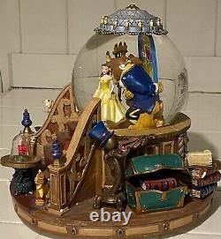 Disney BEAUTY & The BEAST Musical Snow Globe 1991 On Balcony with box