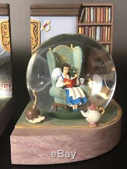 Disney Beauty And The Beast Bookend Snowglobes