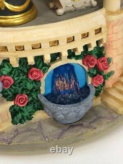 Disney Beauty And The Beast Hourglass Snow Globe Lights Working with Box read