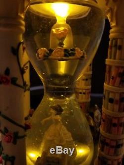 Disney Beauty And The Beast Light Up Musical Snow Globe Hourglass Music Amazing