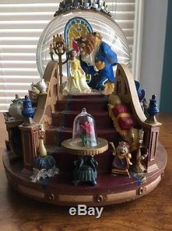 Disney Beauty And The Beast Musical Snowglobe Magical Staircase