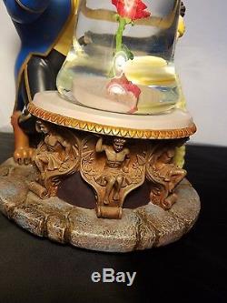 Disney Beauty And The Beast Snowglobe -Belle Excellent Condition Light Up Rose