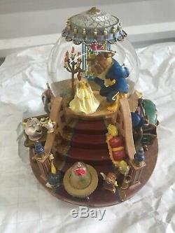 Disney Beauty And The Beast The Enchanted Love Musical Snow Globe 1991