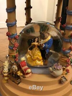 Disney Beauty and the Beast Gazebo Snowglobe RARE DISNEY STORE EXCLUSIVE