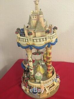 Disney Beauty and the Beast Hour Glass Snow Globe Belle Musical Castle