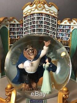 Disney Beauty and the Beast Library MAGICAL SURPRISED Musical Snow Globe