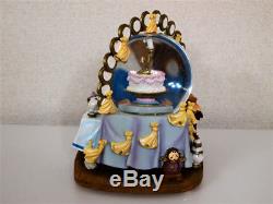 Disney Beauty and the Beast Music Box Snow Globe Be our Guest Dome Figure Bell