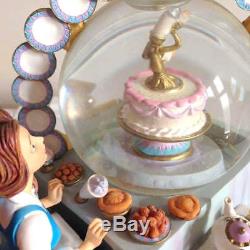 Disney Beauty and the Beast Music Box Snow Globe Be our Guest Dome Figure Bell